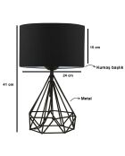 2 Lampes de table AYD noires - 41 cm