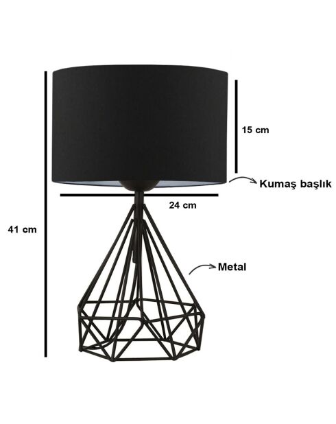 2 Lampes de table AYD noires - 41 cm