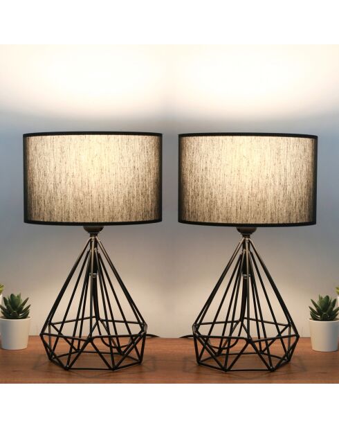 2 Lampes de table AYD noires - 41 cm