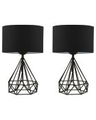 2 Lampes de table AYD noires - 41 cm