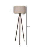 Lampadaire AYD beige/doré - 140 cm