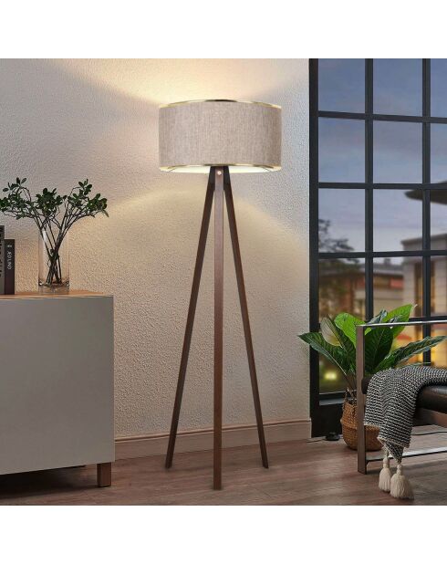 Lampadaire AYD beige/doré - 140 cm