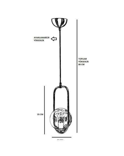 Suspension Tekli blanc/cuivre - 60 cm