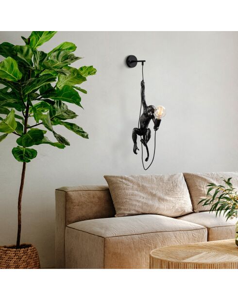 Lámpara de pared negra Monkey 2 - 24x24x68 cm