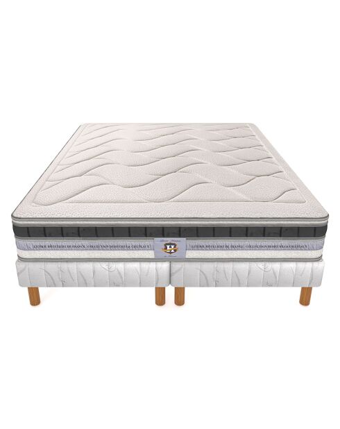 Ensemble Matelas Le Cheverny &  2 Sommiers blanc/gris - 2x90x200 cm
