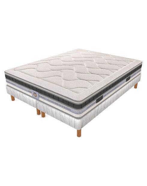 Ensemble Matelas Le Cheverny &  2 Sommiers blanc/gris - 2x90x200 cm