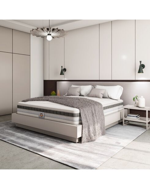 Matelas à mémoire de forme Le Cheverny blanc/gris - 200x200 cm