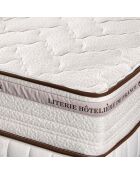 Ensemble Matelas Renaissance & Sommier blanc/marron - 90x200 cm