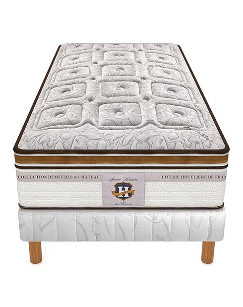 Ensemble Matelas Renaissance & Sommier blanc/marron - 80x200 cm