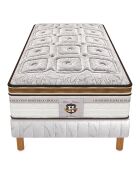 Ensemble Matelas Renaissance & Sommier blanc/marron - 90x200 cm