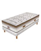 Ensemble Matelas Renaissance & Sommier blanc/marron - 90x200 cm