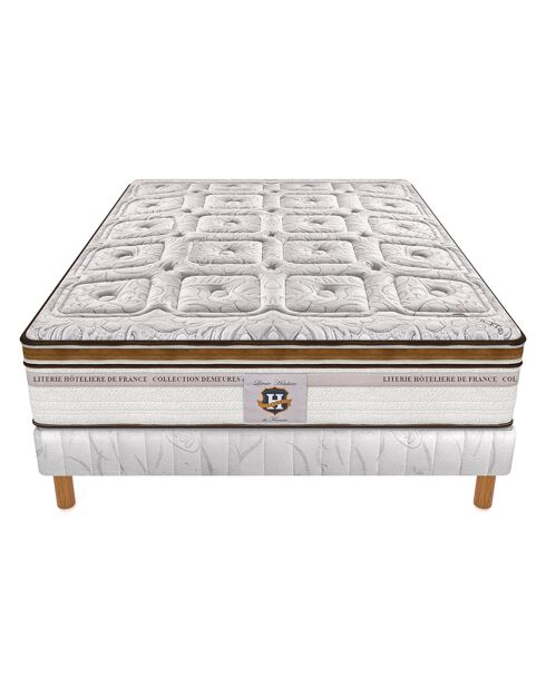 Ensemble Matelas Renaissance & Sommier blanc/marron - 140x200 cm