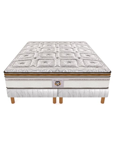 Ensemble Matelas Renaissance & 2 Sommiers blanc/marron - 2x90x200 cm