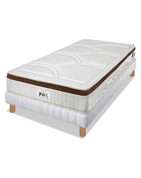 Ensemble Matelas mémoire de forme Excelsior & Sommier blanc/marron - 80x200 cm