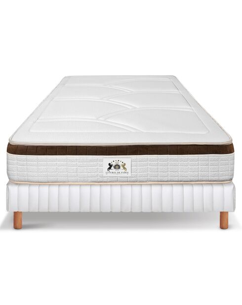 Ensemble Matelas mémoire de forme Excelsior & Sommier blanc/marron - 140x190 cm