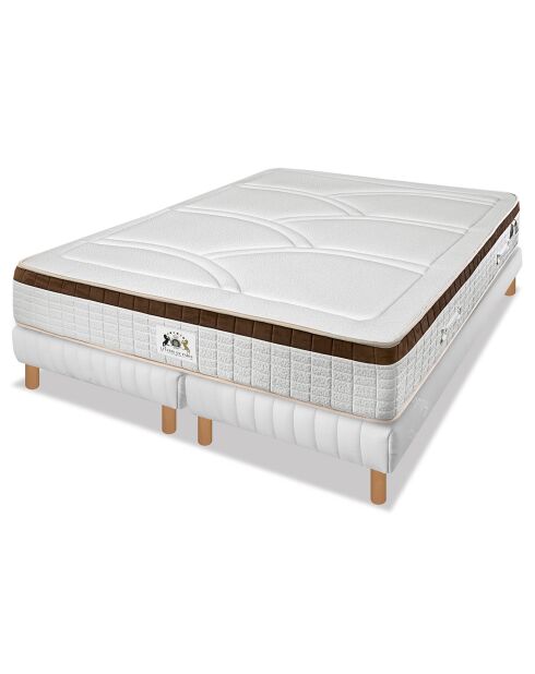 Ensemble Matelas mémoire de forme Excelsior & 2 Sommiers blanc/marron - 2x80x200 cm