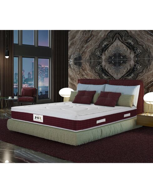 Matelas à mémoire de forme Monte-Carlo blanc/bordeaux - 90x190 cm
