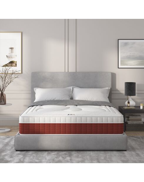 Matelas à mémoire de forme Monte-Carlo blanc/bordeaux - 180x200 cm