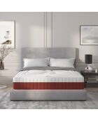Matelas à mémoire de forme Monte-Carlo blanc/bordeaux - 200x200 cm