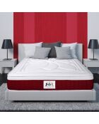 Matelas à mémoire de forme Monte-Carlo blanc/bordeaux - 200x200 cm