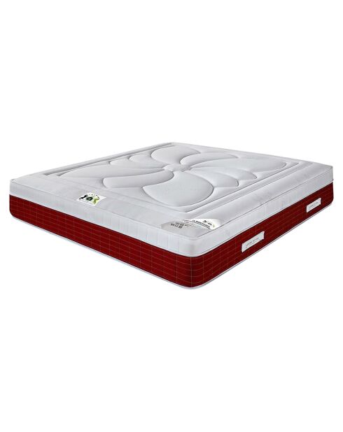 Ensemble Matelas mémoire de forme Monte-Carlo & 2 Sommiers blanc/bordeaux - 2x90x200 cm