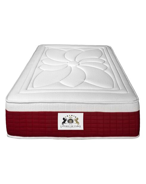 Ensemble Matelas mémoire de forme Monte-Carlo & Sommier blanc/bordeaux - 80x200 cm