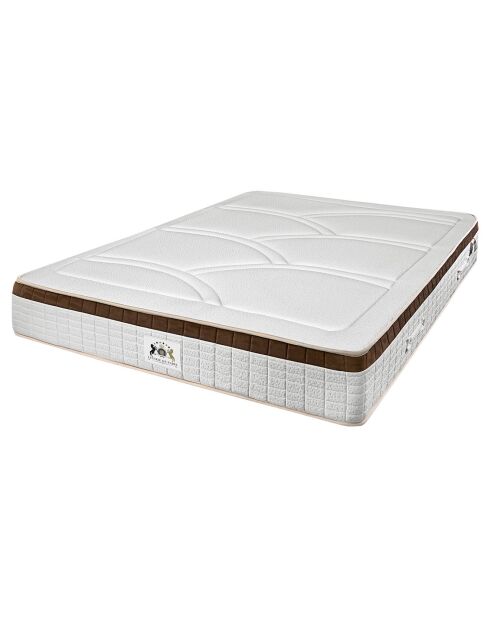 Ensemble Matelas mémoire de forme Excelsior & Sommier blanc/marron - 140x200 cm