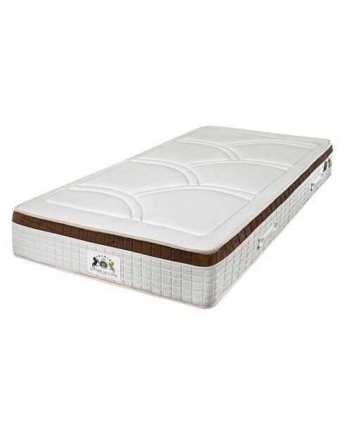 Ensemble Matelas mémoire de forme Excelsior & Sommier blanc/marron - 90x200 cm