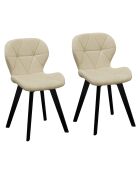 2 Chaises en Velours Daisy crème - 50x48x79 cm