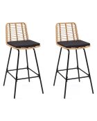 2 Barhocker Cuba, braun/schwarz, 47 x 52 x 102 cm