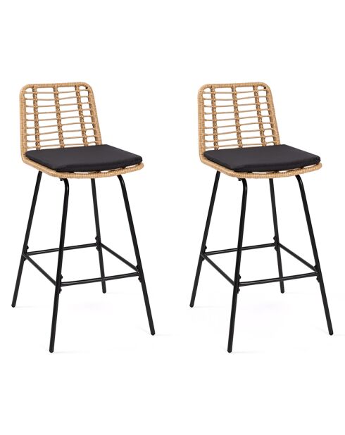 2 Barhocker Cuba, braun/schwarz, 47 x 52 x 102 cm