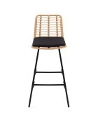 2 Barhocker Cuba, braun/schwarz, 47 x 52 x 102 cm
