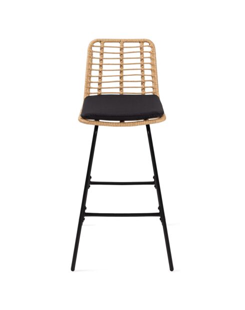 2 Barhocker Cuba, braun/schwarz, 47 x 52 x 102 cm