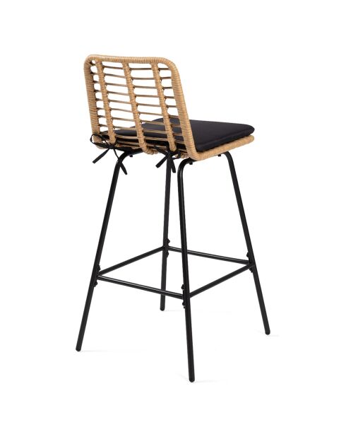 2 Barhocker Cuba, braun/schwarz, 47 x 52 x 102 cm