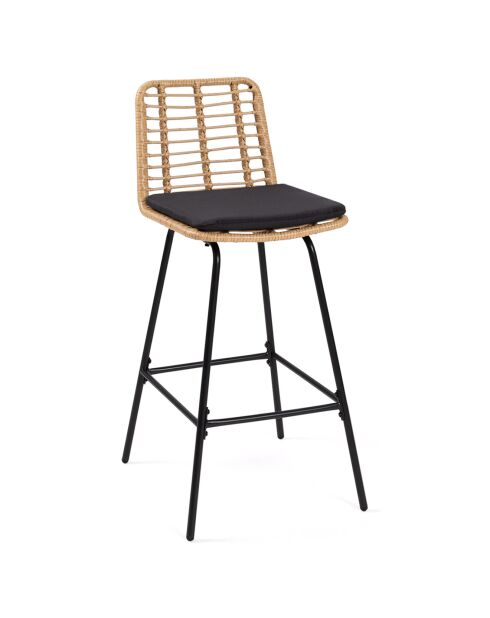 2 Barhocker Cuba, braun/schwarz, 47 x 52 x 102 cm