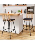 2 Barhocker Cuba, braun/schwarz, 47 x 52 x 102 cm