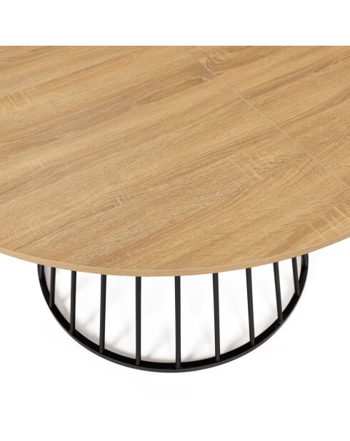 Table de repas Adelle 6 personnes bois/noir  - 120x120x75 cm