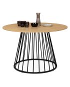 Table de repas Adelle 6 personnes bois/noir  - 120x120x75 cm