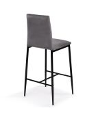 2 Tabourets de bar en Velours glam Jade gris foncé  - 43x46.5x100 cm