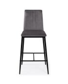 2 Tabourets de bar en Velours glam Jade gris foncé  - 43x46.5x100 cm