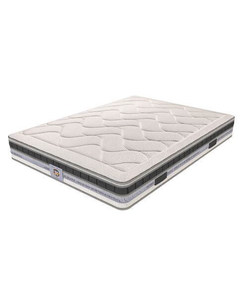 Ensemble Matelas Le Cheverny & Sommier blanc/gris - 140x190 cm