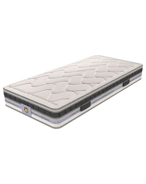 Ensemble Matelas Le Cheverny & Sommier blanc/gris - 90x200 cm