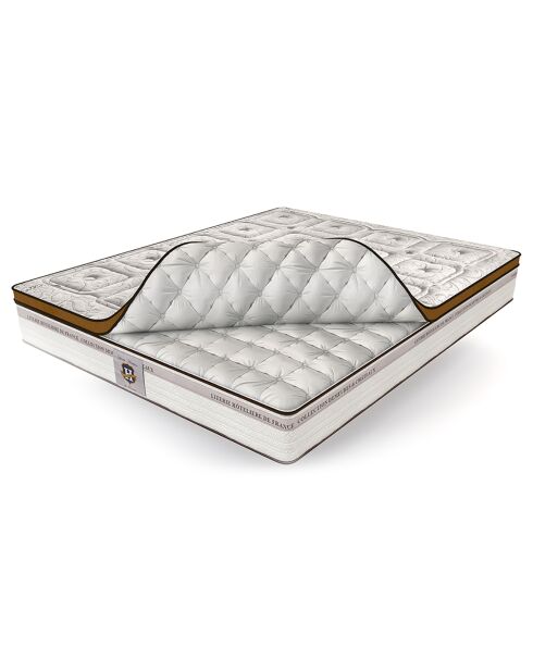 Ensemble Matelas Renaissance & Sommier blanc/marron - 140x190 cm