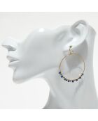 Boucles d'Oreilles Roberta Jade bleu en laiton doré