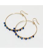 Boucles d'Oreilles Roberta Jade bleu en laiton doré