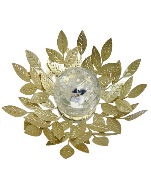 Nénuphar solaire en Verre craquelé doré - 12x26 cm