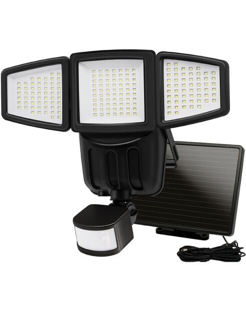 Foco solar 3 cabezales negro - 33,42 x 7 x 24,9 cm