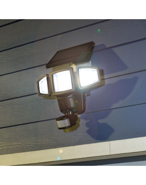 Foco solar 3 cabezales negro - 33,42 x 7 x 24,9 cm