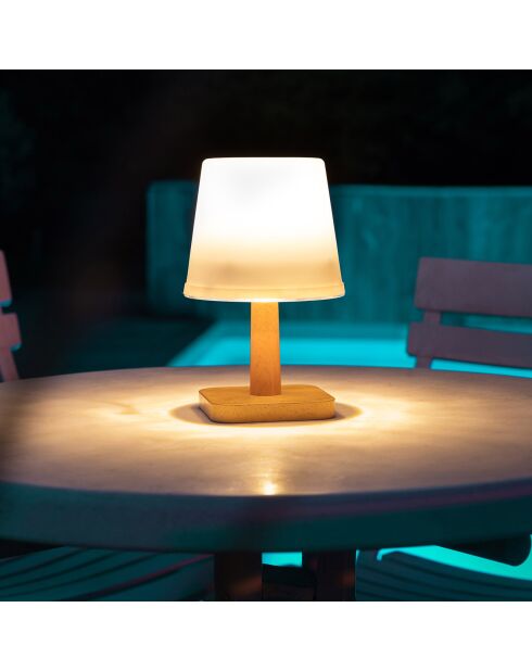 Lámpara solar de mesa blanca - 20,9x13,2 cm