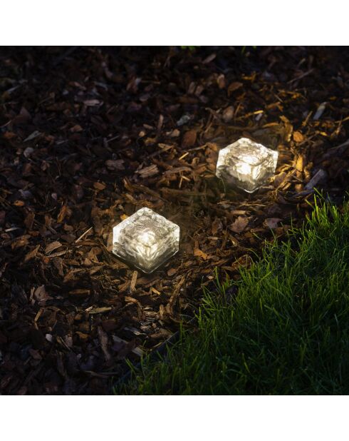 Cube de glace solaire transparent - 7x7x5 cm